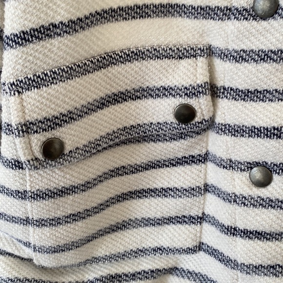 Anthropologie Dolan Left Coast Nautical Stripe Snap Button Knit Jacket, Size Med - Picture 14 of 15